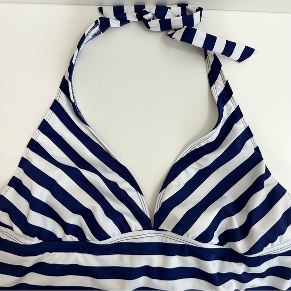 Mossimo Womens Navy & White Triangle Tankini Swimsuit Top Size XL - Picture 2 of 9
